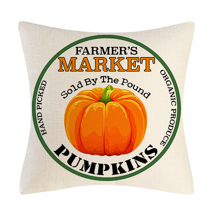 Wholesale Pillowcase Home Decor Linen Thanksgiving Pumpkin Maple Leaf Truck JDC-PW-Mengde006