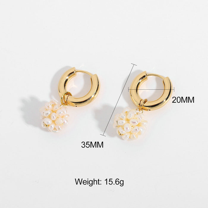 Jewelry WholesaleWholesale 14K Gold Plated Pearl Earrings JDC-ES-JD340 Earrings 杰鼎 %variant_option1% %variant_option2% %variant_option3%  Factory Price JoyasDeChina Joyas De China