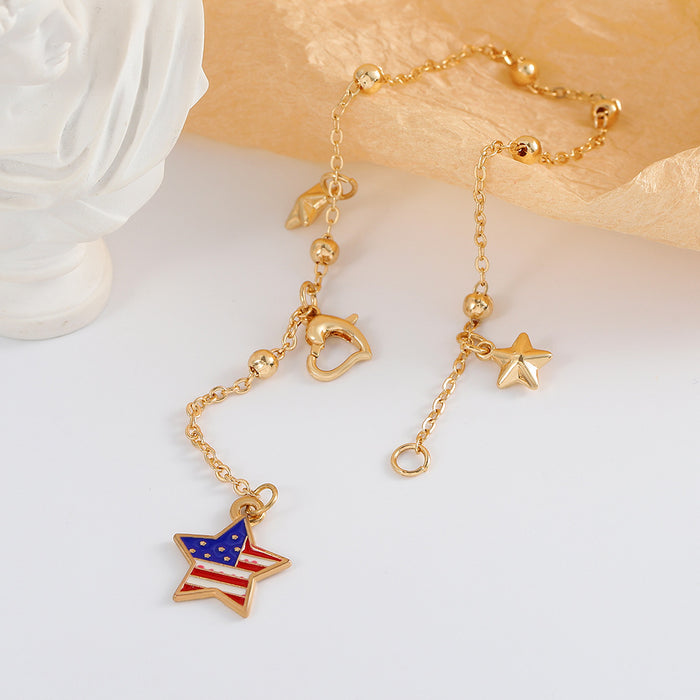 Wholesale Simple Star Pendant Anklet Pentagram Beach JDC-AS-D025