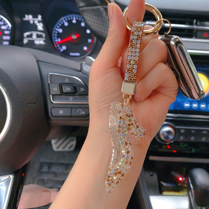 Jewelry WholesaleWholesale Rhinestone High Heels Metal Keychain MOQ≥2 JDC-KC-STian003 Keychains 烁天 %variant_option1% %variant_option2% %variant_option3%  Factory Price JoyasDeChina Joyas De China