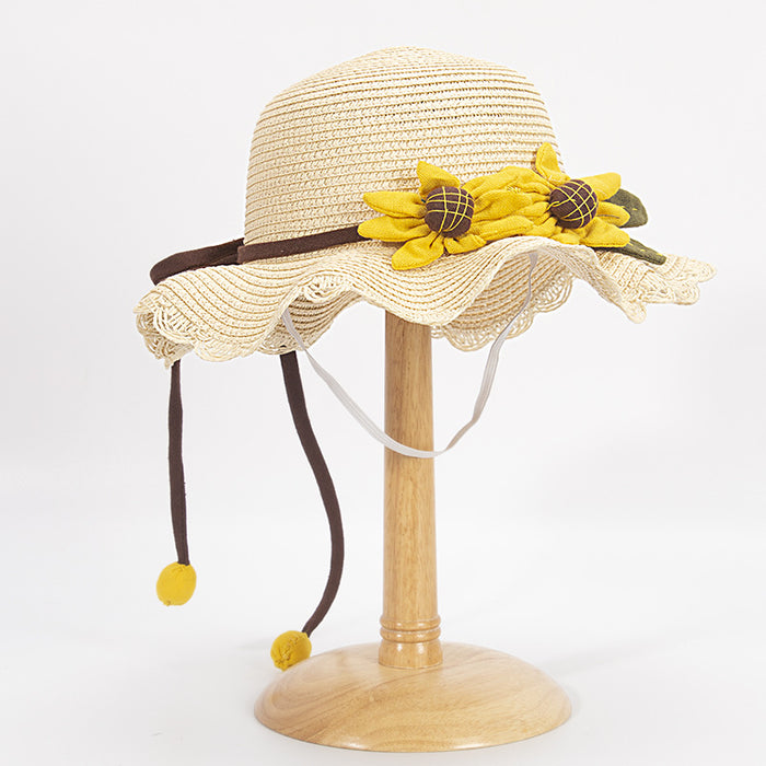 Wholesale Children Sunflower Papyrus Sun Protection Hat Straw Hat JDC-SH-ZYuan006