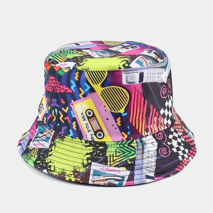 Wholesale Vintage Double Sided Cotton Polyester Bucket Hat MOQ≥2 JDC-FH-LvYi011