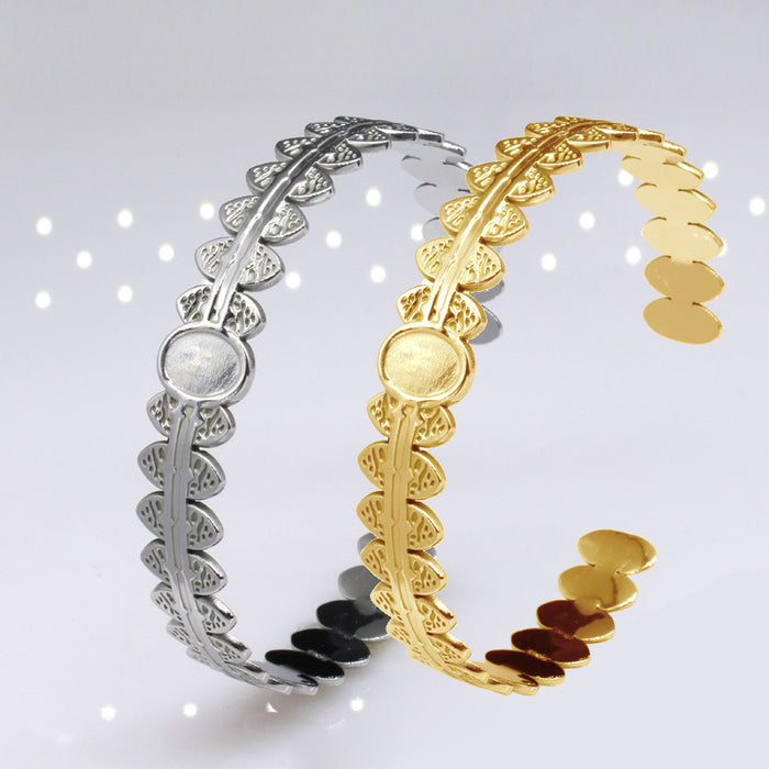 Jewelry WholesaleWholesale opening C-shaped adjustable diamond-shaped titanium steel bracelet JDC-BT-ZhangM002 Bracelet 展梦 %variant_option1% %variant_option2% %variant_option3%  Factory Price JoyasDeChina Joyas De China