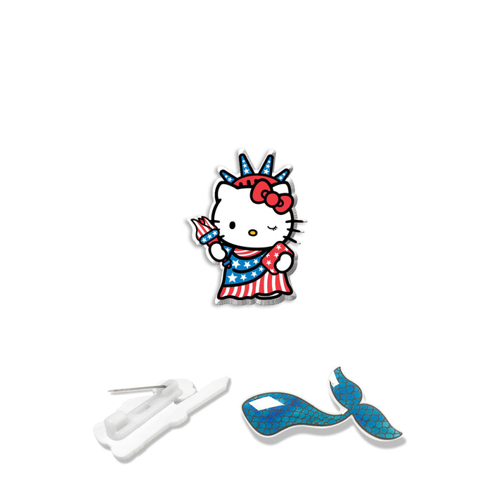 Wholesale 4th of July Acrylic USA Flag Independence Day Brooch MOQ≥2 JDC-BC-XiangL001