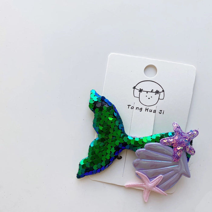 Wholesale Laser Sequin Sparkling Mermaid Kids Hair Clip JDC-HC-XN001