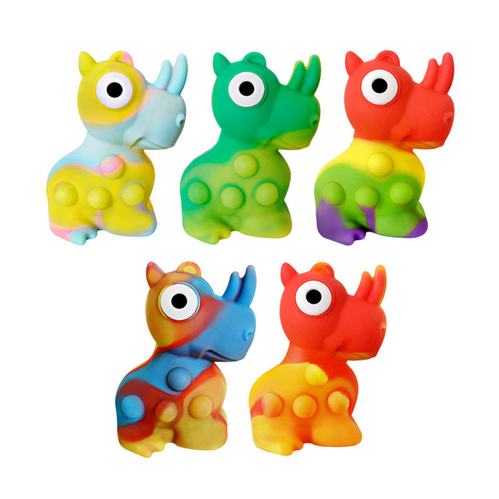 Jewelry WholesaleWholesale 3D Stereoscopic Rhino Children Silicone Rainbow Pinch Toy JDC-FT-Jiuf002 fidgets toy 久孚 %variant_option1% %variant_option2% %variant_option3%  Factory Price JoyasDeChina Joyas De China