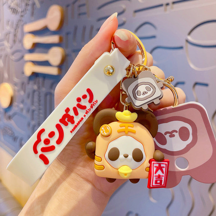 Wholesale Keychains pvc panda toast cute MOQ≥2 JDC-KC-YDao044