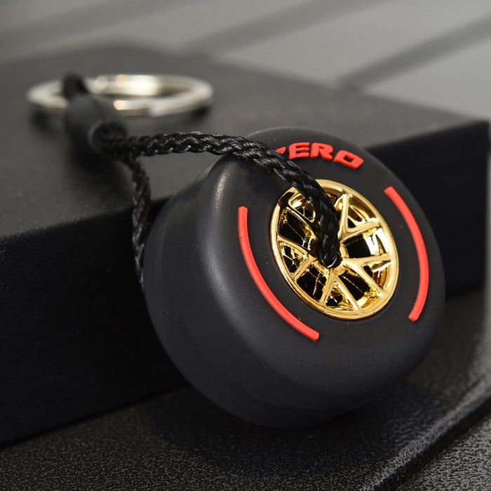 Jewelry WholesaleWholesale soft rubber small tire keychain with hub double-sided LOGO JDC-KC-Chongr005 Keychains 充睿 %variant_option1% %variant_option2% %variant_option3%  Factory Price JoyasDeChina Joyas De China