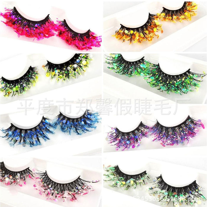 Wholesale 3D Luminous Synthetic Fiber False Eyelashes Glow  MOQ≥3 JDC-EY-ZXin001