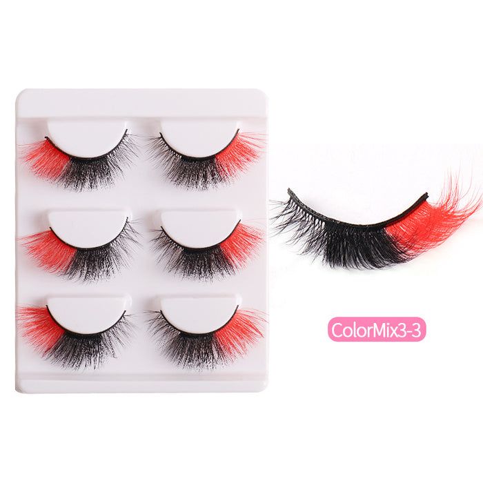 Wholesale High Imitation Color Fried Thick Curly Mink Hair False Eyelashes JDC-EY-JST006