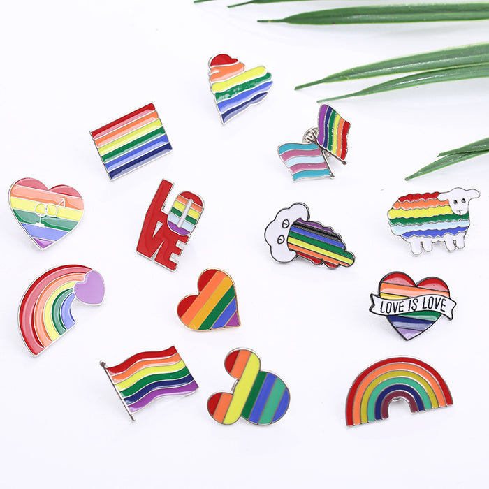 Jewelry WholesaleWholesale Rainbow Brooch Love Rainbow Flag Alloy Badge Brooch JDC-BC-KuSHan001 Brooches 酷闪 %variant_option1% %variant_option2% %variant_option3%  Factory Price JoyasDeChina Joyas De China