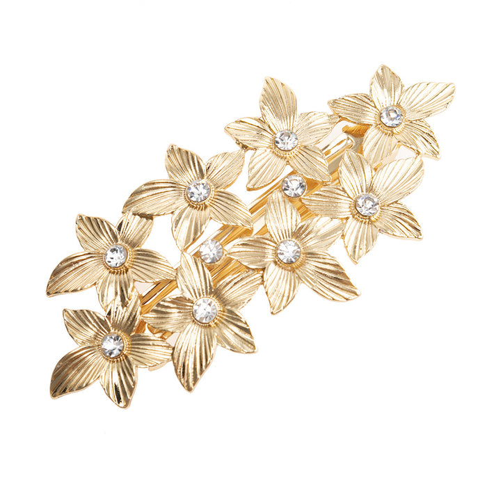 Wholesale Hair Clips Alloy Electroplating Vintage Luxury Metal Texture Leaves JDC-HC-Jingjie021