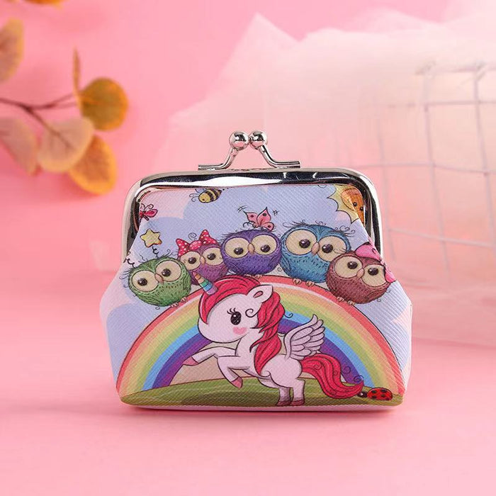 Wholesale Wallet PU Cute Unicorn Children's Iron Buckle Coin Purse MOQ≥3 JDC-WT-Hongqiong003