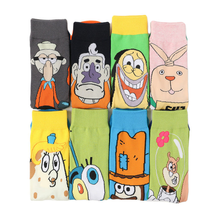 Wholesale Sock 70% Cotton Mid Tube Cartoon Cute Antibacterial Sweat Absorb (M) JDC-SK-HuiHe032