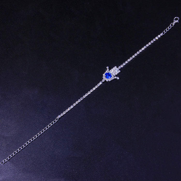 Jewelry WholesaleWholesale Blue Devil's Eye Rhinestone Palm Ankle Bracelet JDC-AS-XinS019 Anklet 宋谦 %variant_option1% %variant_option2% %variant_option3%  Factory Price JoyasDeChina Joyas De China