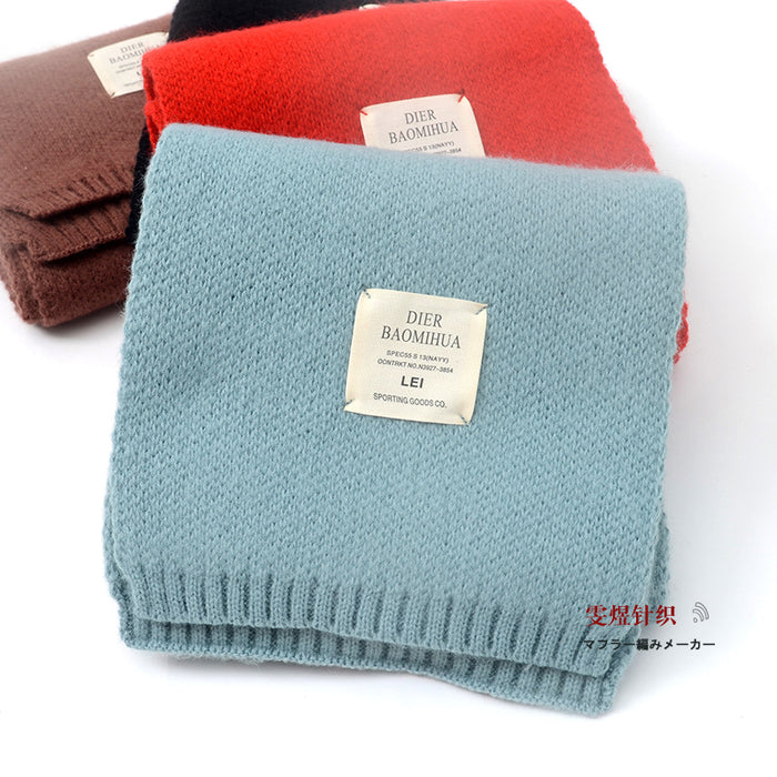 Wholesale Scarf Acrylic Cotton Winter Thickening Warm Knit Solid Color JDC-SF-hengc008