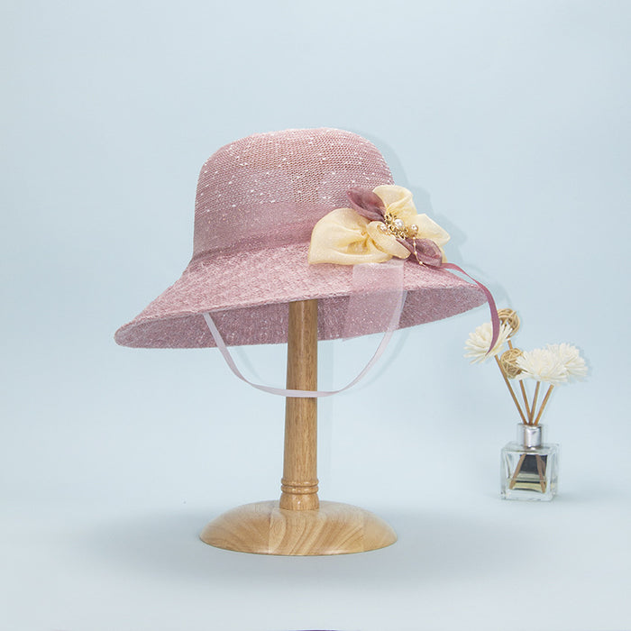 Wholesale Natural Papyrus Sunscreen Lace Straw Hat JDC-SH-ZYuan001