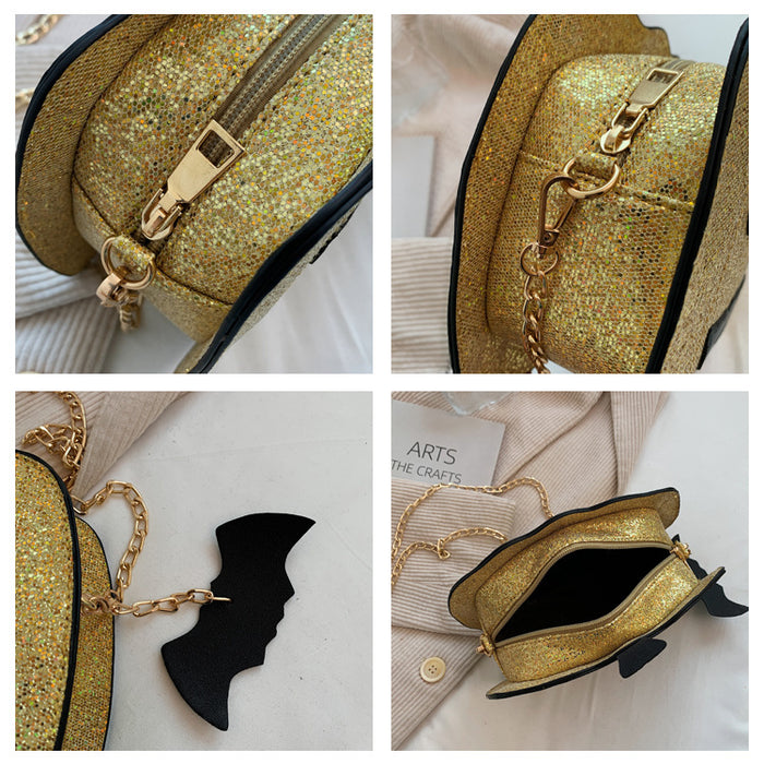 Wholesale Shoulder Bag Polyester Halloween Sequined Little Devil Chain Bag MOQ≥2 JDC-SD-Chufeng002