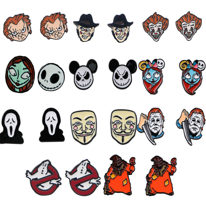 Wholesale Earrings Alloy Cartoon Horror Thriller MOQ≥5 JDC-ES-kubei005