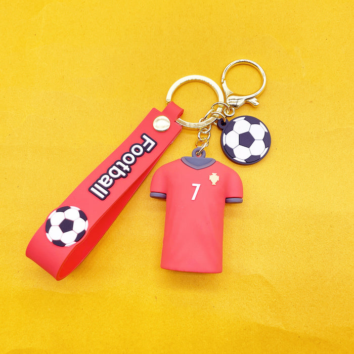 Wholesale Keychains PVC Hardware Cute Cartoon Football MOQ≥2 JDC-KC-LiangQ005