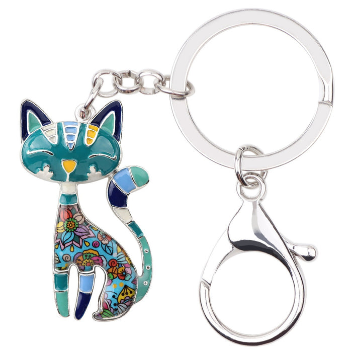 Wholesale Color Cat Keychain Alloy Keychain JDC-KC-HonS001