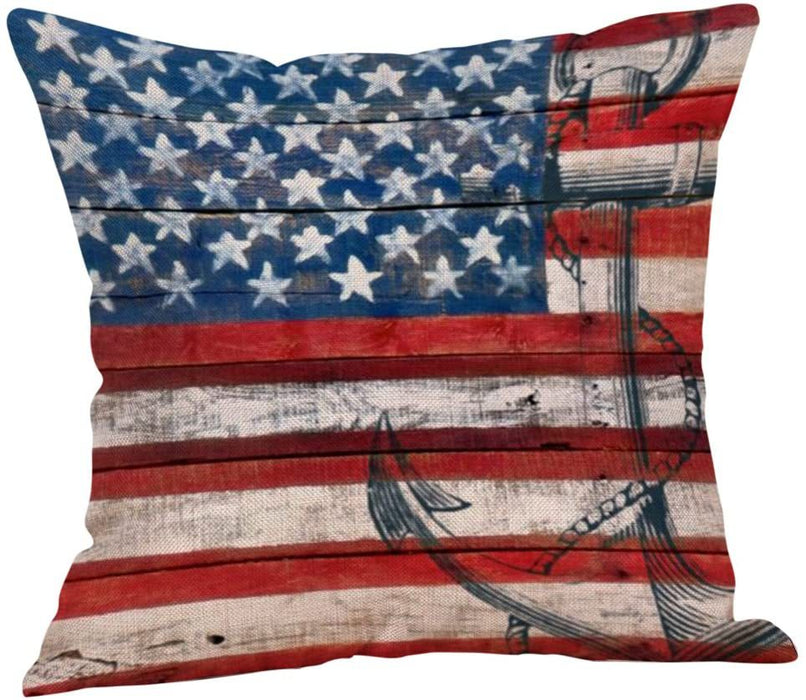 Wholesale 4th of July Independence Day Linen Pillowcase MOQ≥2 JDC-PW-OuH001