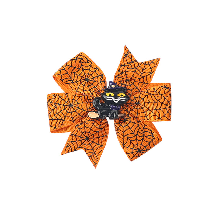 Wholesale Children's Hair Clip Halloween Bat Bow Pumpkin Head JDC-HC-qiun007