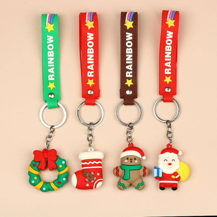 Wholesale Keychain PVC Christmas Cute Gift Pendant MOQ≥2 JDC-KC-MengO004