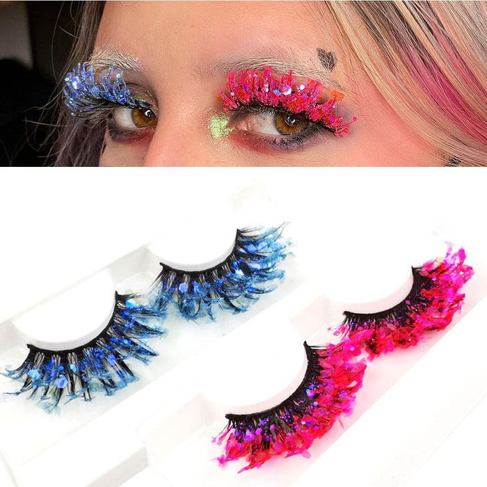 Wholesale 3D Luminous Synthetic Fiber False Eyelashes Glow  MOQ≥3 JDC-EY-ZXin001