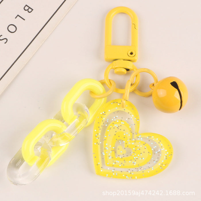 Jewelry WholesaleWholesale color acrylic love bell car keychain MOQ≥2 JDC-KC-YHan001 Keychains 伊菡 %variant_option1% %variant_option2% %variant_option3%  Factory Price JoyasDeChina Joyas De China