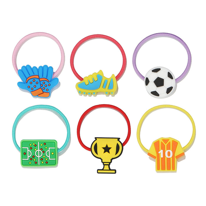 Wholesale Hair Scrunchies PVC Elastic Band Cute Cartoon World Cup 20pcs (M) JDC-HS-KShou002