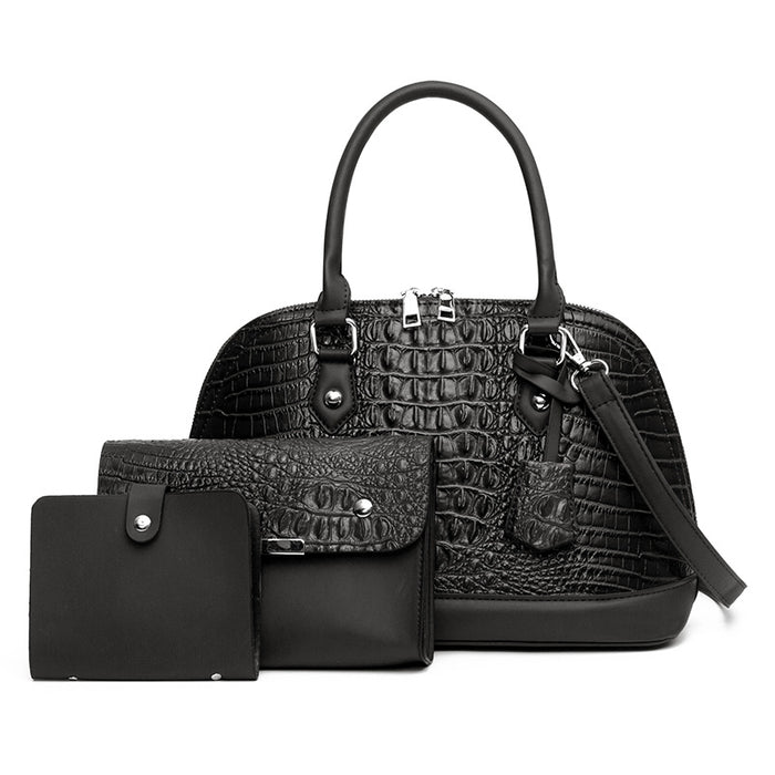 Wholesale Shoulder Bag PU Crocodile Pattern Hand Wallet 3 Piece Set Diagonal JDC-SD-Gediao004