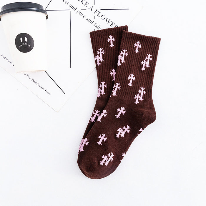 Wholesale Cross Simple Style Trend Casual Sports Cotton Socks Stockings (F) JDC-SK-jiayuan001