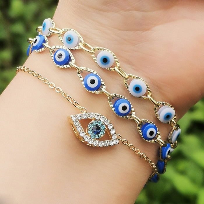 Wholesale Bracelet Metal Blue Eyes MOQ≥2 JDC-BT-KeM001