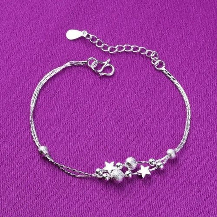 Wholesale Love Bead Pendant Alloy Double Layer Anklet JDC-AS-ErY001