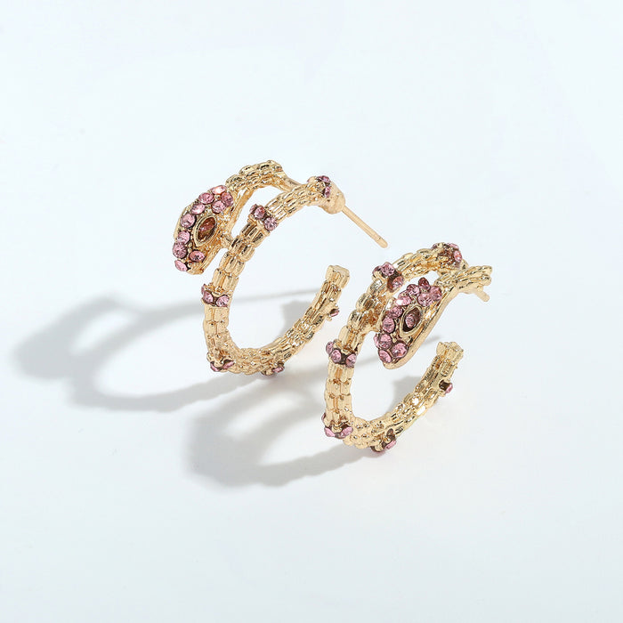 Wholesale Earrings Alloy Diamond Snake Shape JDC-ES-V055