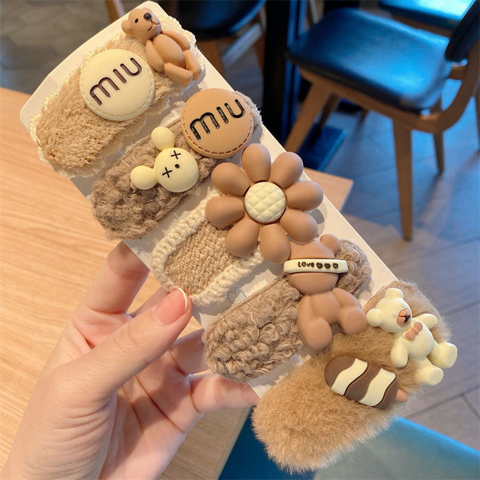 Wholesale hairpin plush milk coffee children JDC-HC-XYuan004