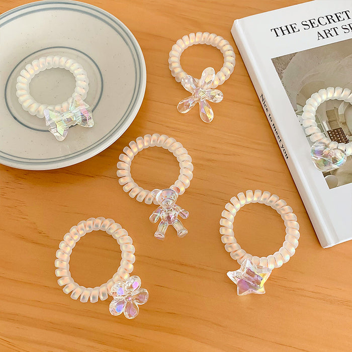 Wholesale TPU Mermaid Color Bear Phone Cord Hair Rope JDC-HS-tengZ008