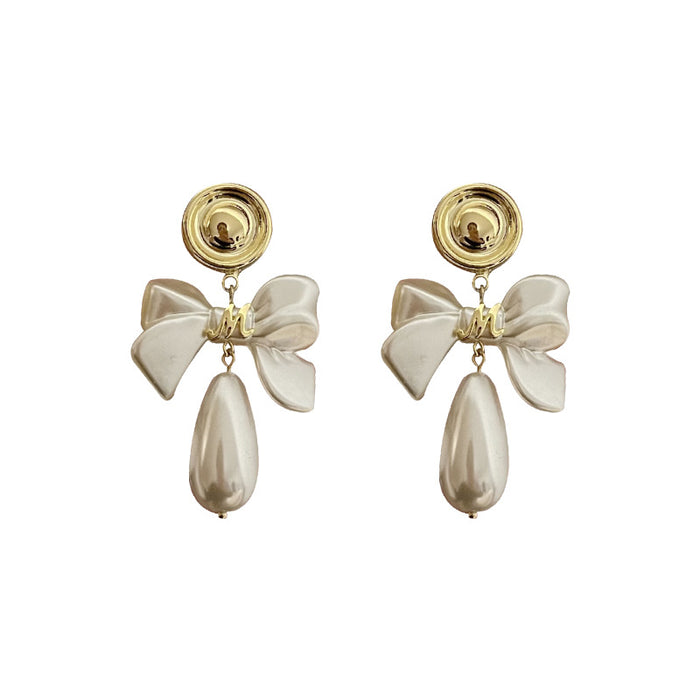 Jewelry WholesaleWholesale high sense bow water drop pearl earrings JDC-ES-AIS003 Earrings 艾珊 %variant_option1% %variant_option2% %variant_option3%  Factory Price JoyasDeChina Joyas De China