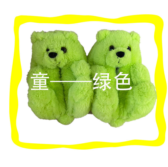 Wholesale teddy bear slippers children's teddy bear home slippers JDC-SP-BDL001