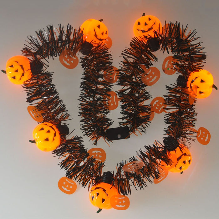 Wholesale Necklace Resin Halloween Pumpkin LED Glowing Necklace MOQ≥50 JDC-NE-CHSA001