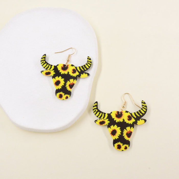 Wholesale earrings acrylic matador sunflower MQO≥2 JDC-ES-moshu017