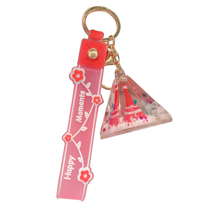 Wholesale into oil Eiffel Tower cute keychain JDC-KC-JCai017