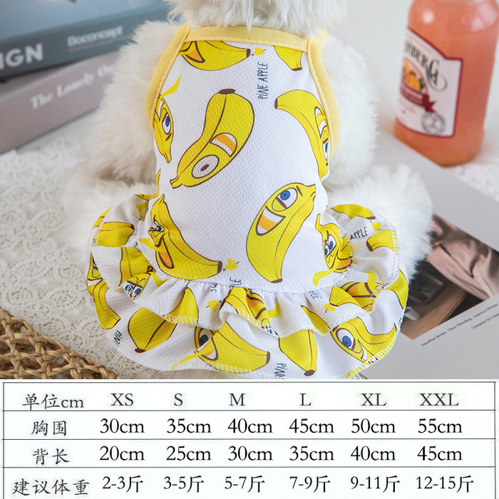 Wholesale Dog Clothes Print Suspender Skirt Bichon Teddy MOQ≥2 JDC-PC-JYa005