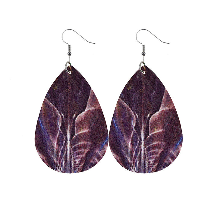 Wholesale Tie Dye Mandala Flower Leather Earrings JDC-ES-dih007