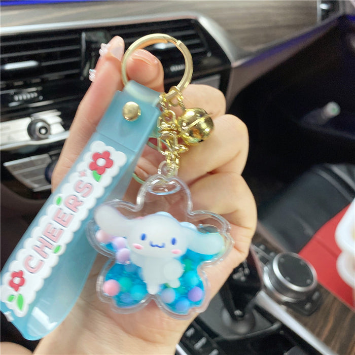 Wholesale Keychains PVC Acrylic Hardware Luminous Quicksand Bottle Cute Cartoon JDC-KC-TianC002