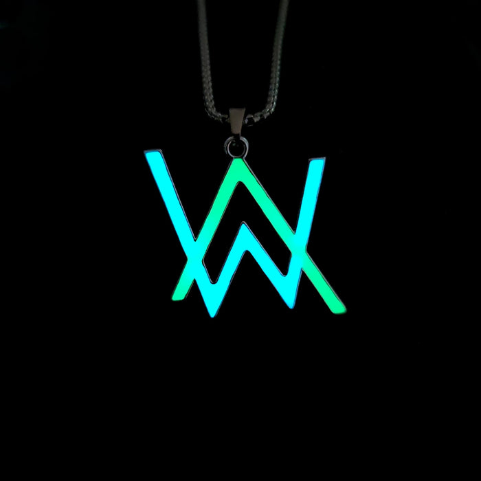 Wholesale Necklace Stainless Steel Waterproof Letter Luminous MOQ≥2 JDC-NE-ZiFei008