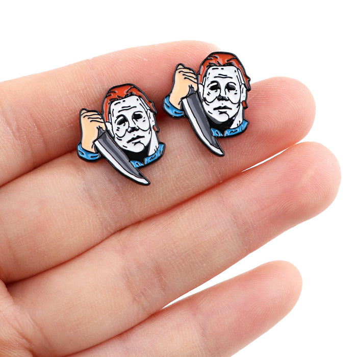 Wholesale Earrings Alloy Cartoon Horror Thriller MOQ≥5 JDC-ES-kubei005