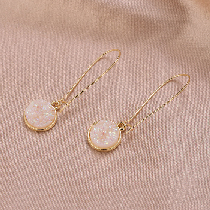 Wholesale Color Gypsophila Round Resin Earrings Crystal Earrings JDC-ES-CM027