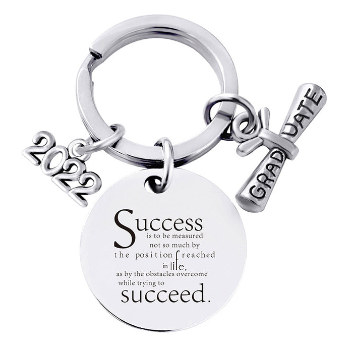 Jewelry WholesaleWholesale Stainless Steel Round Graduation Season Gift Metal Keychain JDC-KC-GangGu001 Keychains 钢古 %variant_option1% %variant_option2% %variant_option3%  Factory Price JoyasDeChina Joyas De China